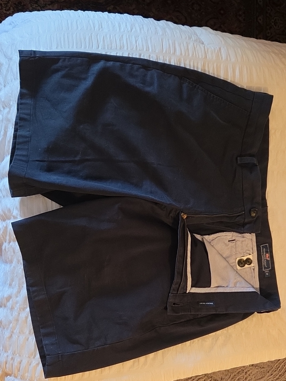 Vineyard Vines Size 35 Navy Flat Front Men's Breakers Shorts